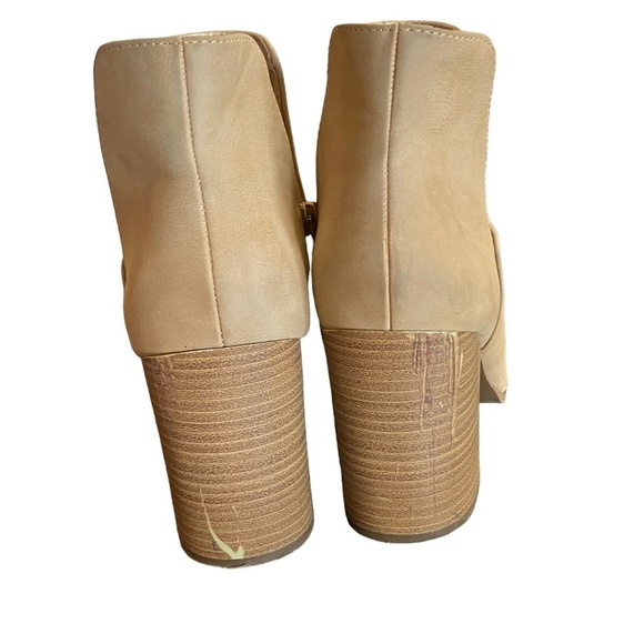 Pink Lily Tan V Cutout Pointed Toe Booties Women’s 8 - Picture 5 of 11